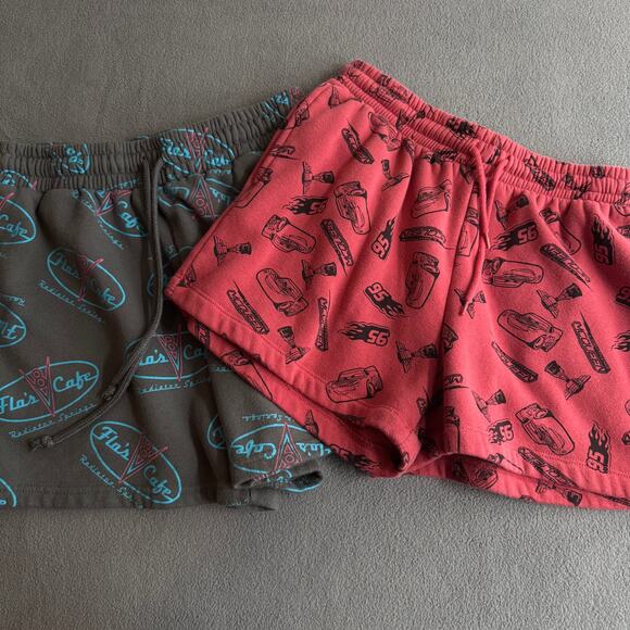 Lot of 2 Pixar Disney Cars Movie Shorts Kids S Disneyland Pockets Pull On WDW - Picture 1 of 12